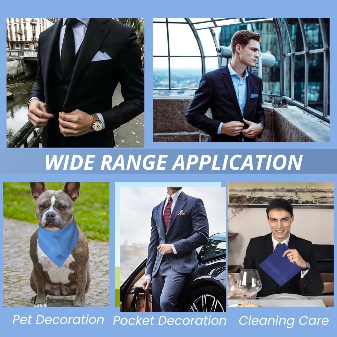 8 Pack Men’s Handkerchiefs Cotton for Men 16 inch Large Mens…