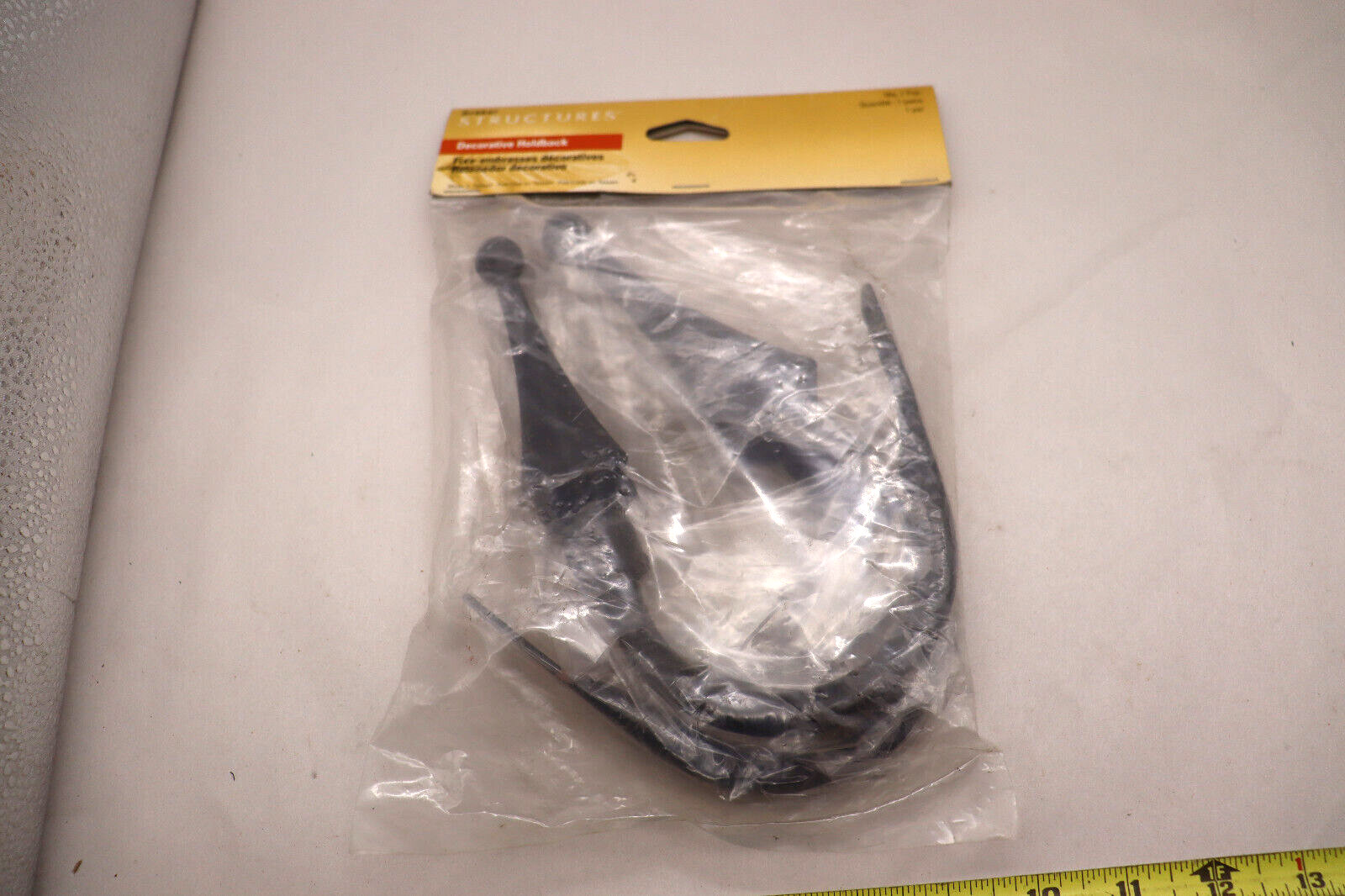 Structures By Graber Black Curtain Hold Back Hook Set NEW! free ship USA