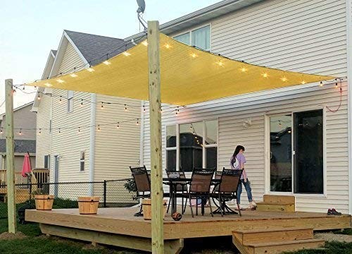 Rectangle Sun Shade Sail Canopy, 6′ x 8′ Patio x Rectangle, Sand