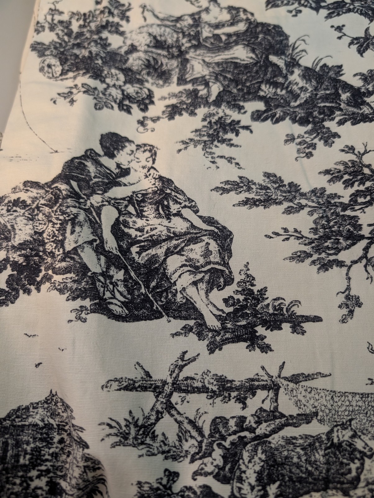 Country Life Blue White Toile Curtain Panels 49”x 64”