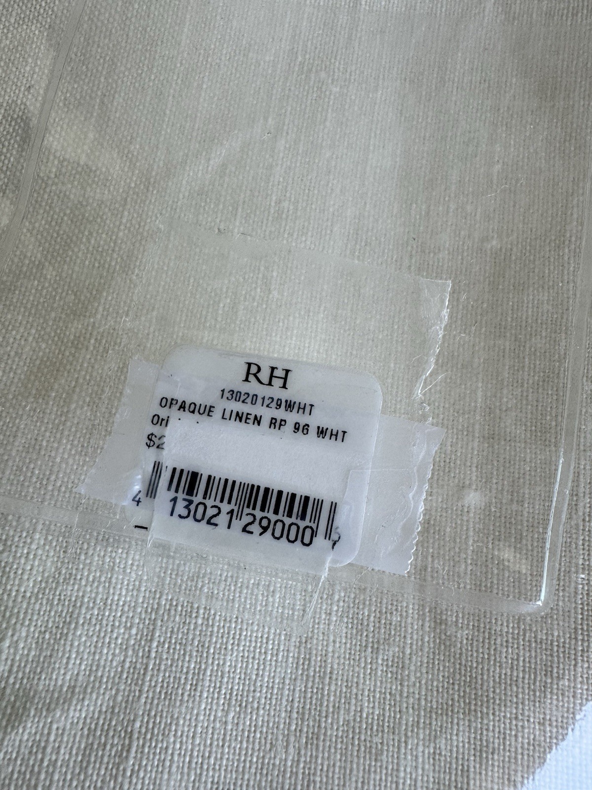 Restoration Hardware RH Belgian Opaque Linen Drapery 96″ Color White NEW