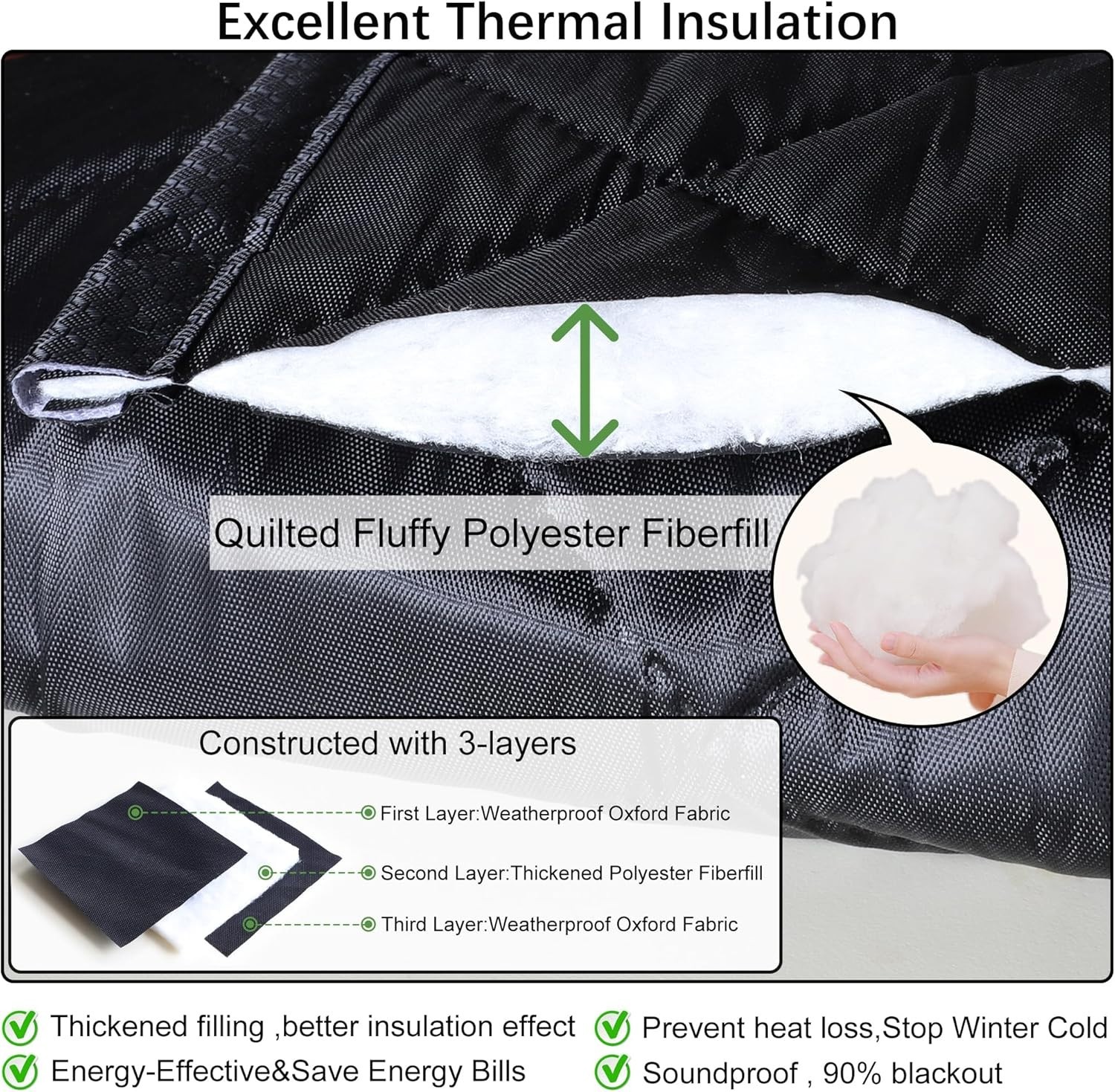 Thickened Wide Magnetic Thermal Insulated Door Curtain