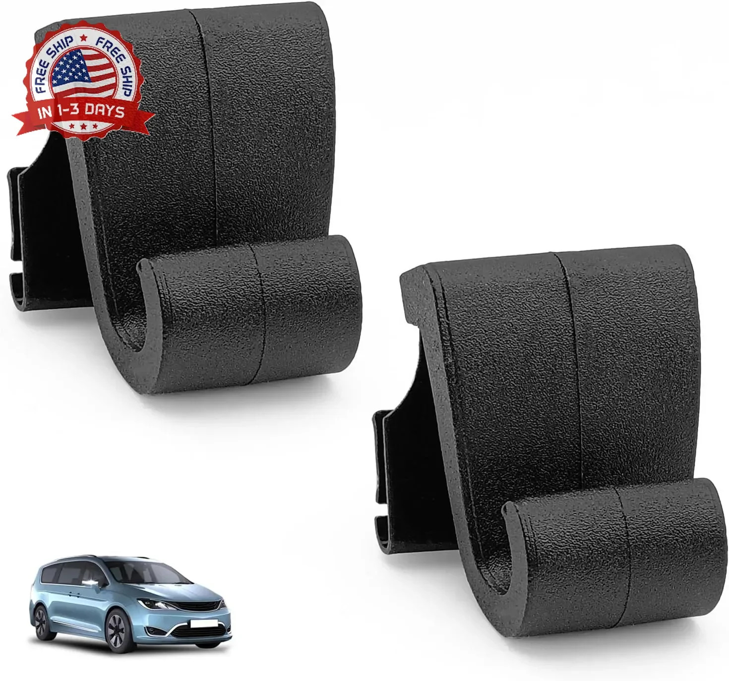 2PCS Window Shade Hook Clips Sun Shade Holder Compatible with 2017-2022 Chrysler