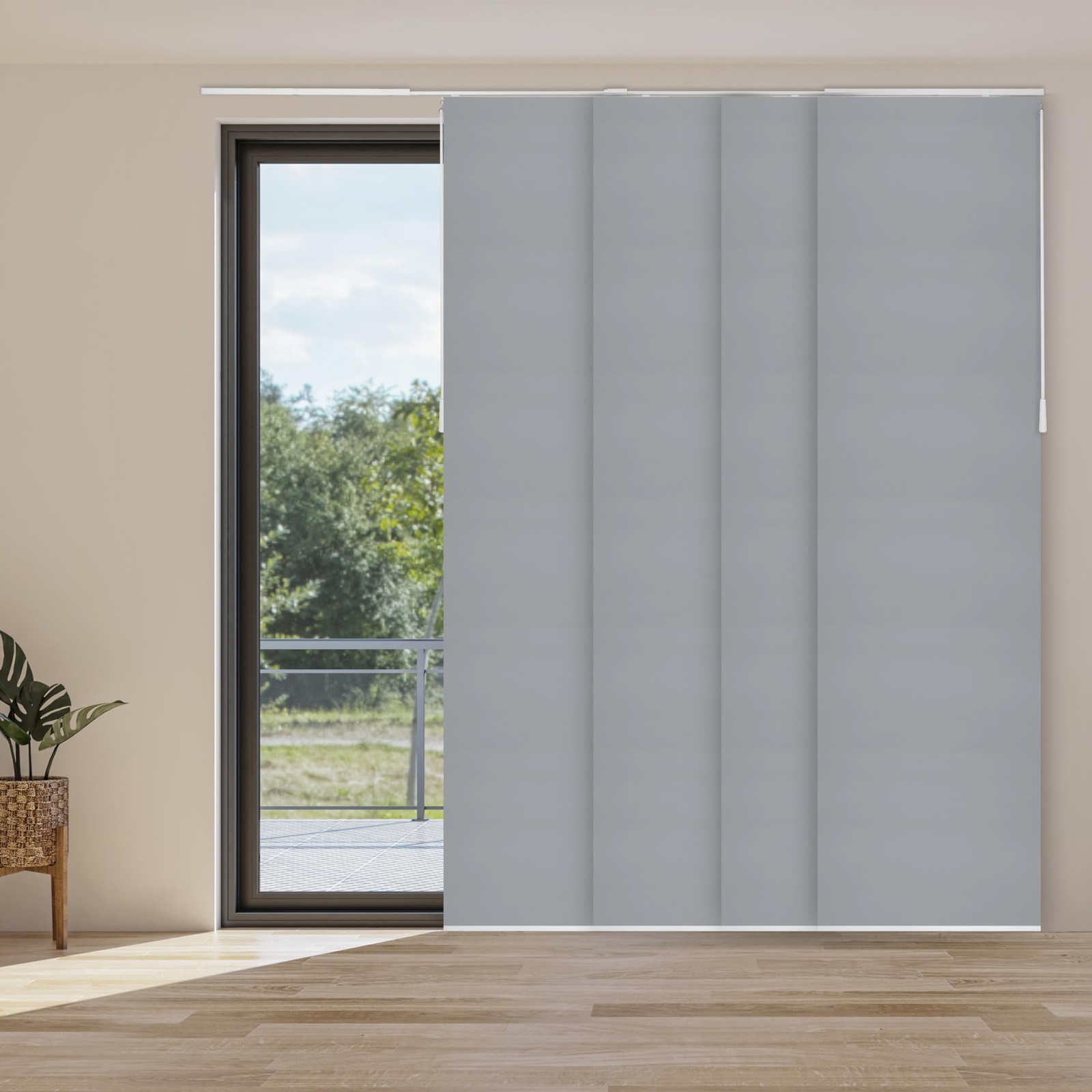 Chicology Panel Track Blinds For Sliding Glass Embossed Textured Weave Fabric