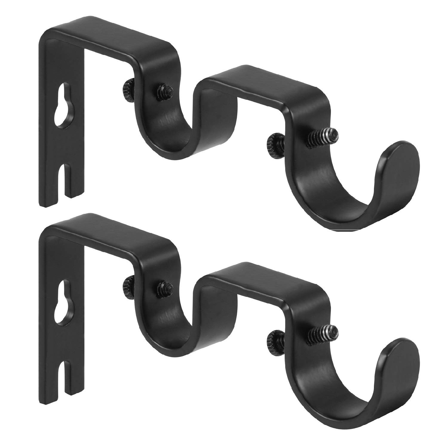 Anndason Heavy Duty Double Curtain Rod Brackets, 1″ & 5/8″ Inch Rod Holders (…