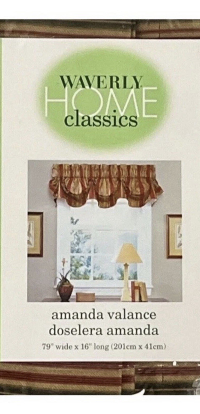 2 pc Waverly Home Amanda Valance Red Sweetwater Stripe 16″X79″ Model 81903666