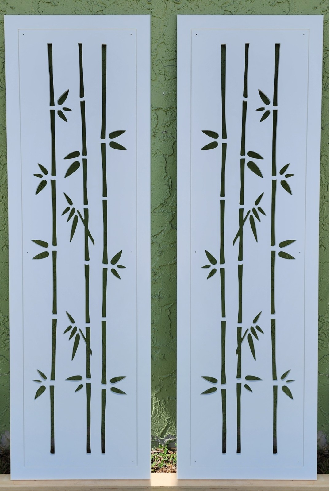 Decorative Window Shutters, Bamboo Design, Sold in Pair of 2 shutters