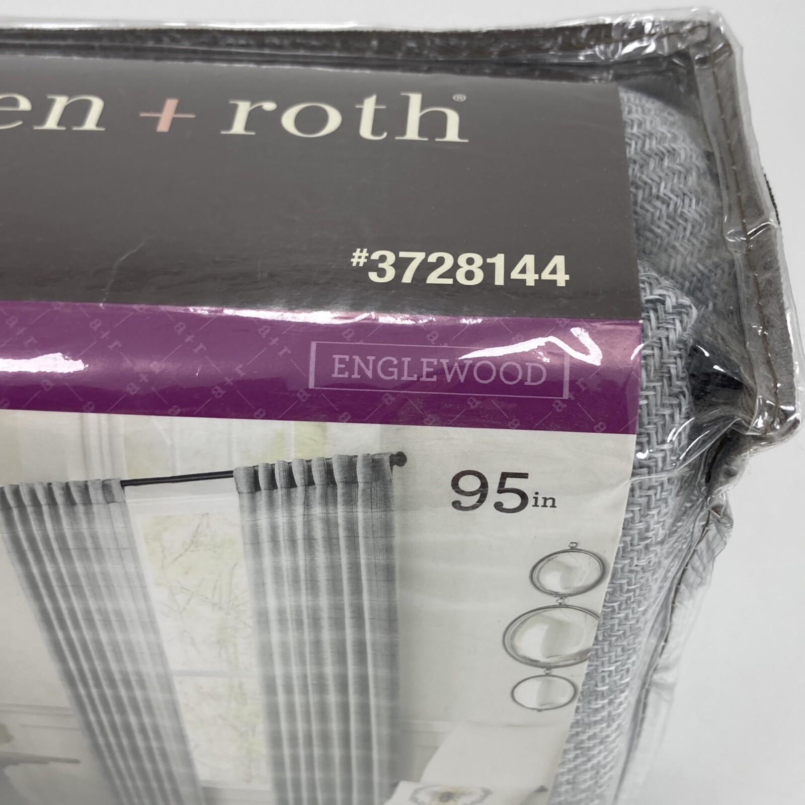 Allen + Roth ENGLEWOOD 50”x95” Rod Pocket Back Tab Panel Curtain Gray 3728144