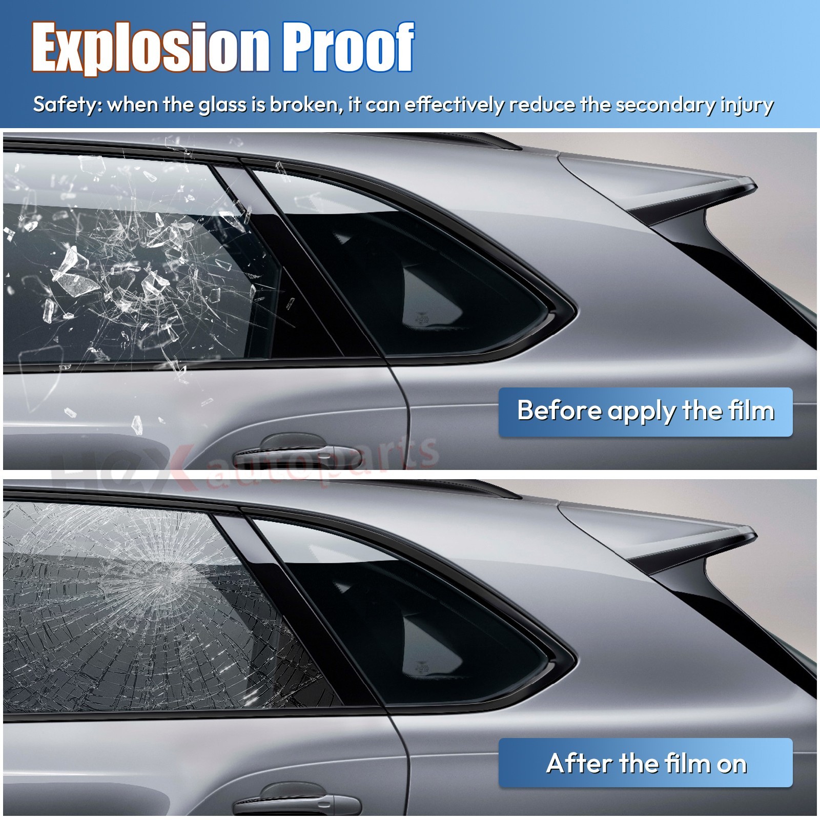 Uncut 20″x100FT Car Window Tint Film Roll with Shades 5%,15%,20%,35%
