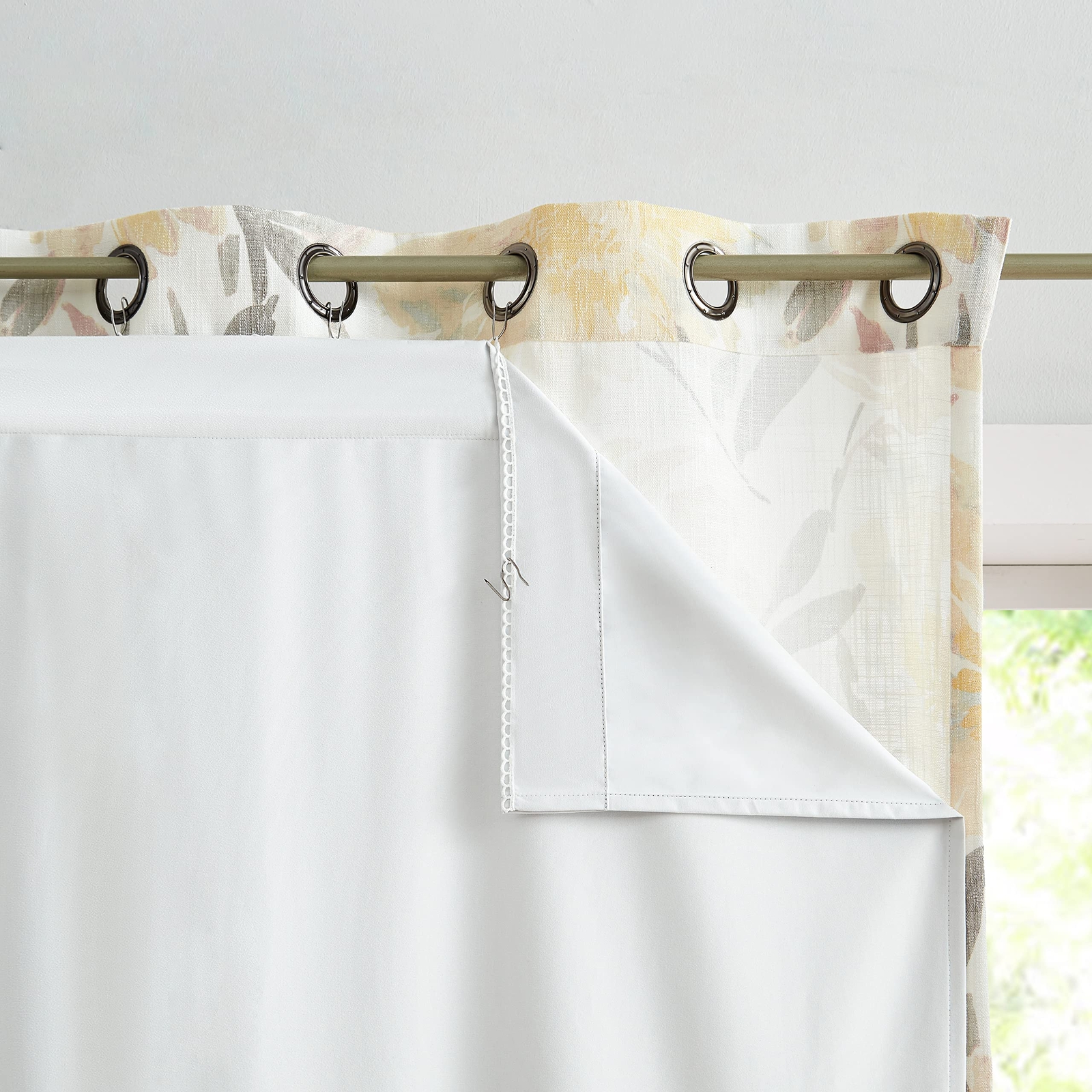 Solid White Blackout Curtain Liner 100 Light Blocking Panels Thermal Insulated R