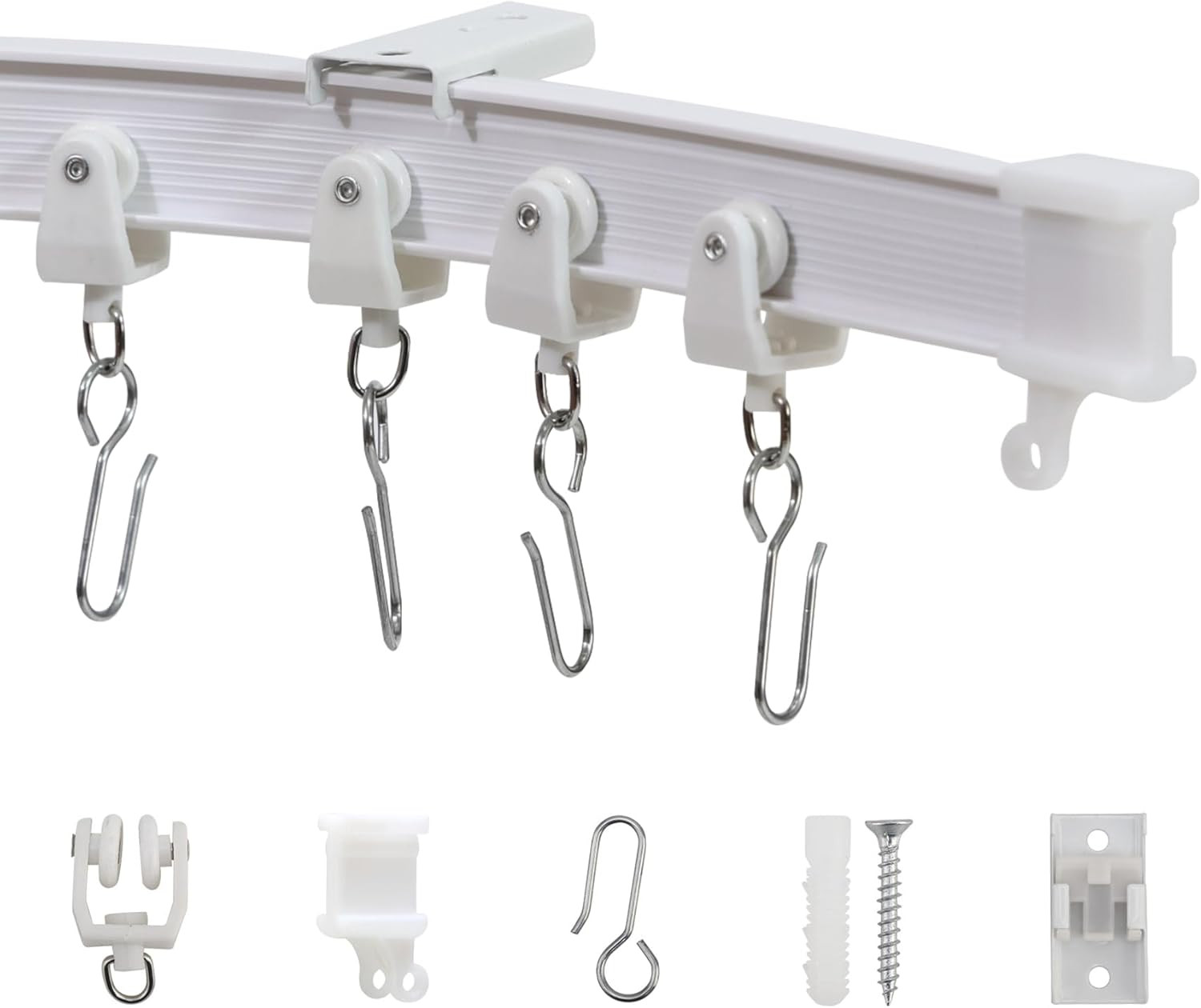 Flexible Ceiling Curtain Track, Bendable Curved Curtain Rail Ceiling Mount for R