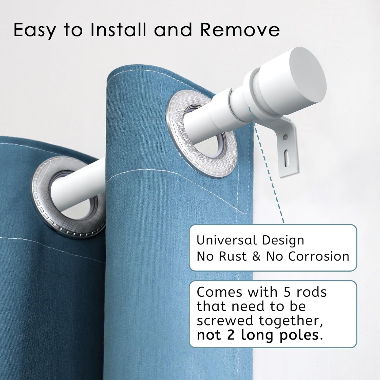 Byondeth Curtain Rods for Windows 16 to 88 Inches Adjustable Length 1 Inch