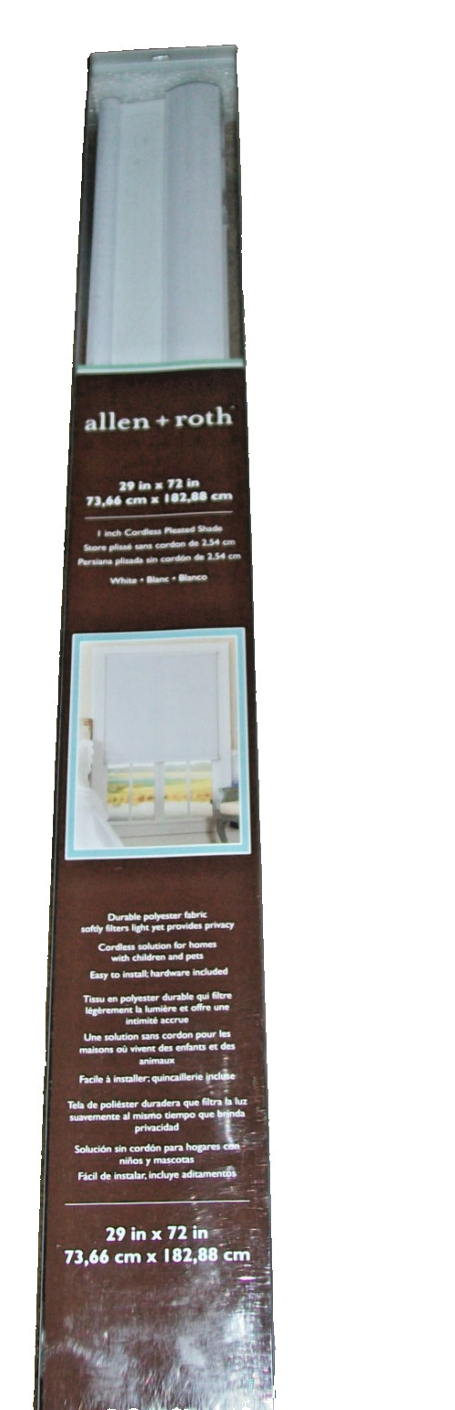 Allen + Roth 29”x 72” Polyester Light Filtering Cordless Cellular Shade #0374853