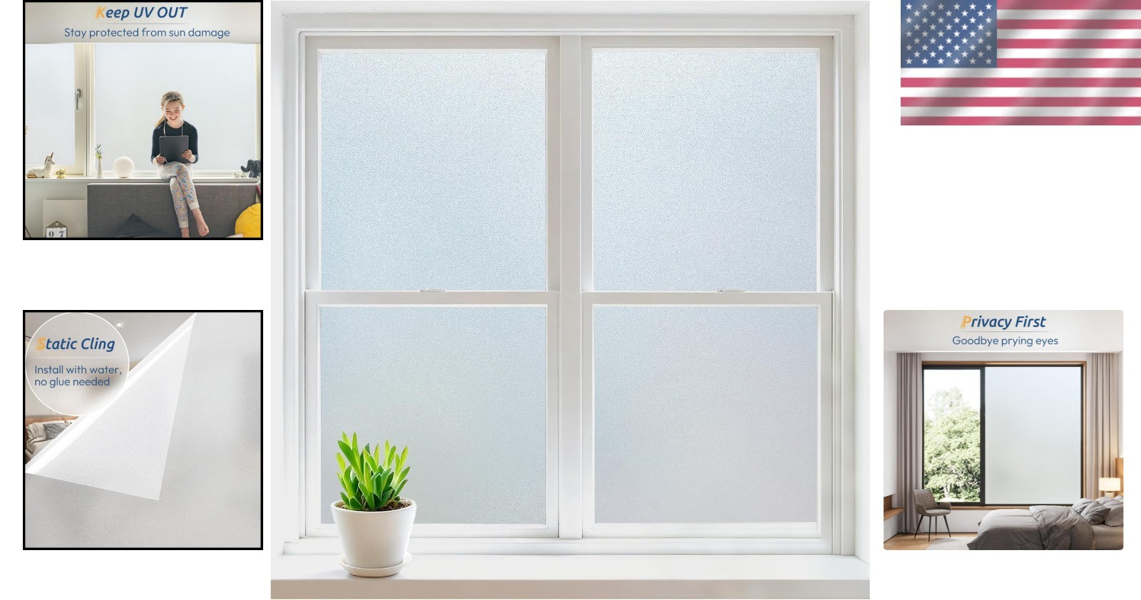 Removable Static Cling Window Film – Soft Light & UV Protection 17.5×78.7in