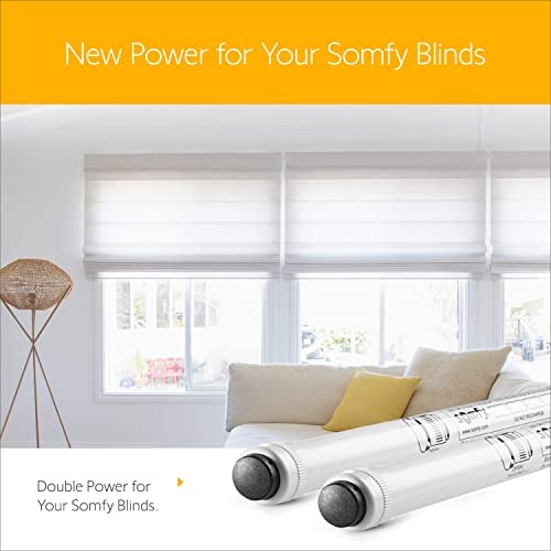 somfy 12V DC Reloadable Battery Tube 2 Pack Y Harness