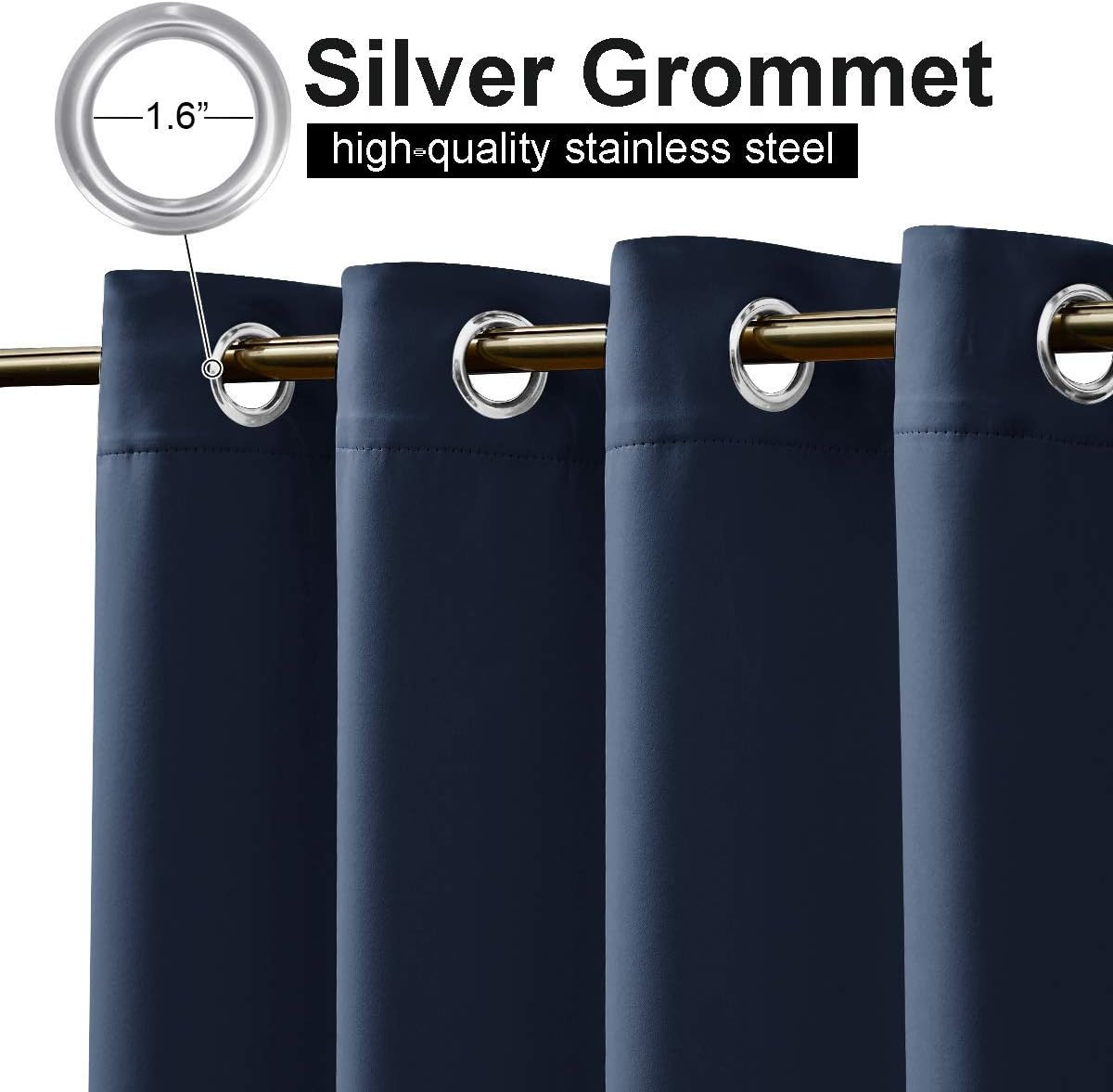 Outdoor Curtain for Patio Waterproof, Rustproof Top and Bottom Grommet Windproof