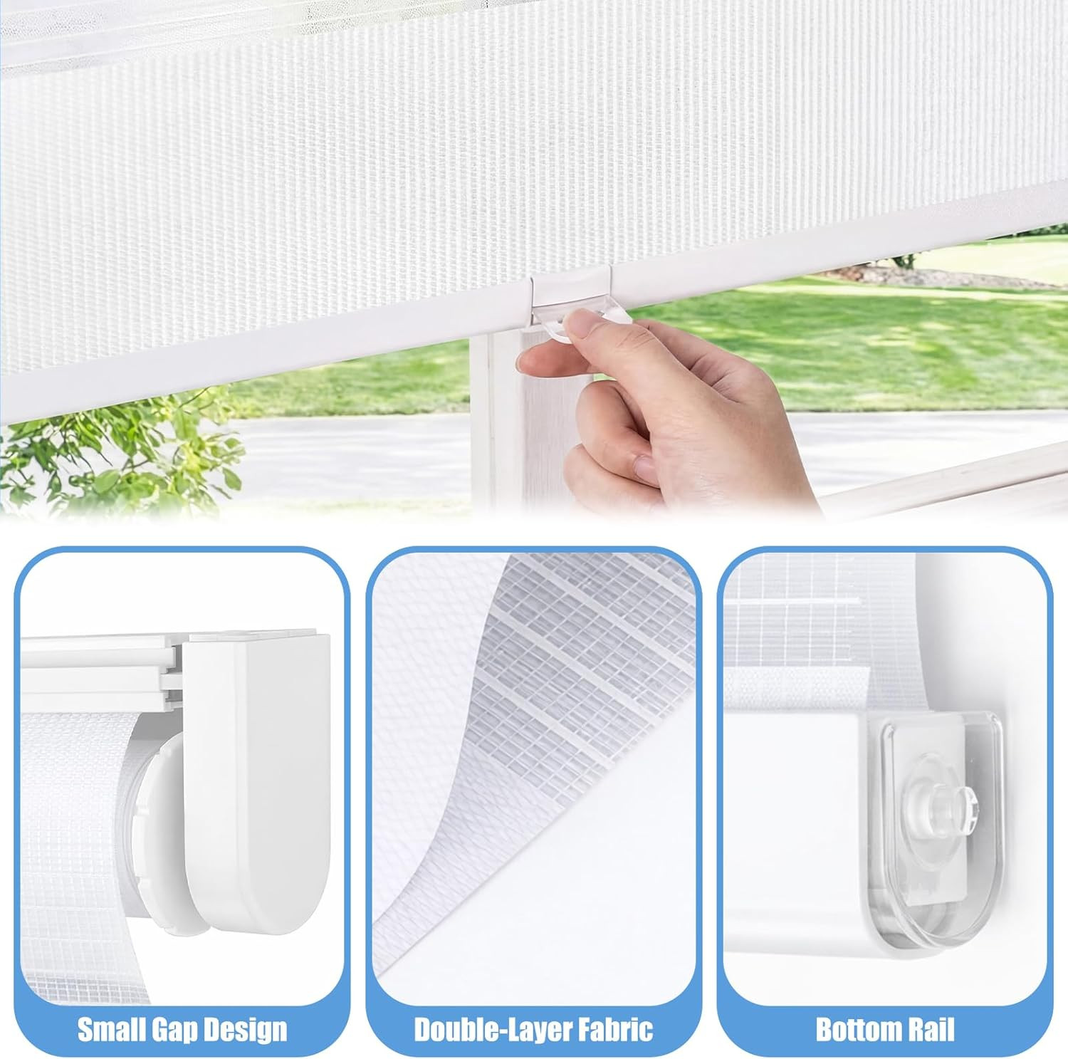 2 Set 24 X 84 Inch Self Adhesive Zebra Blinds for Sliding Door Adjustable French