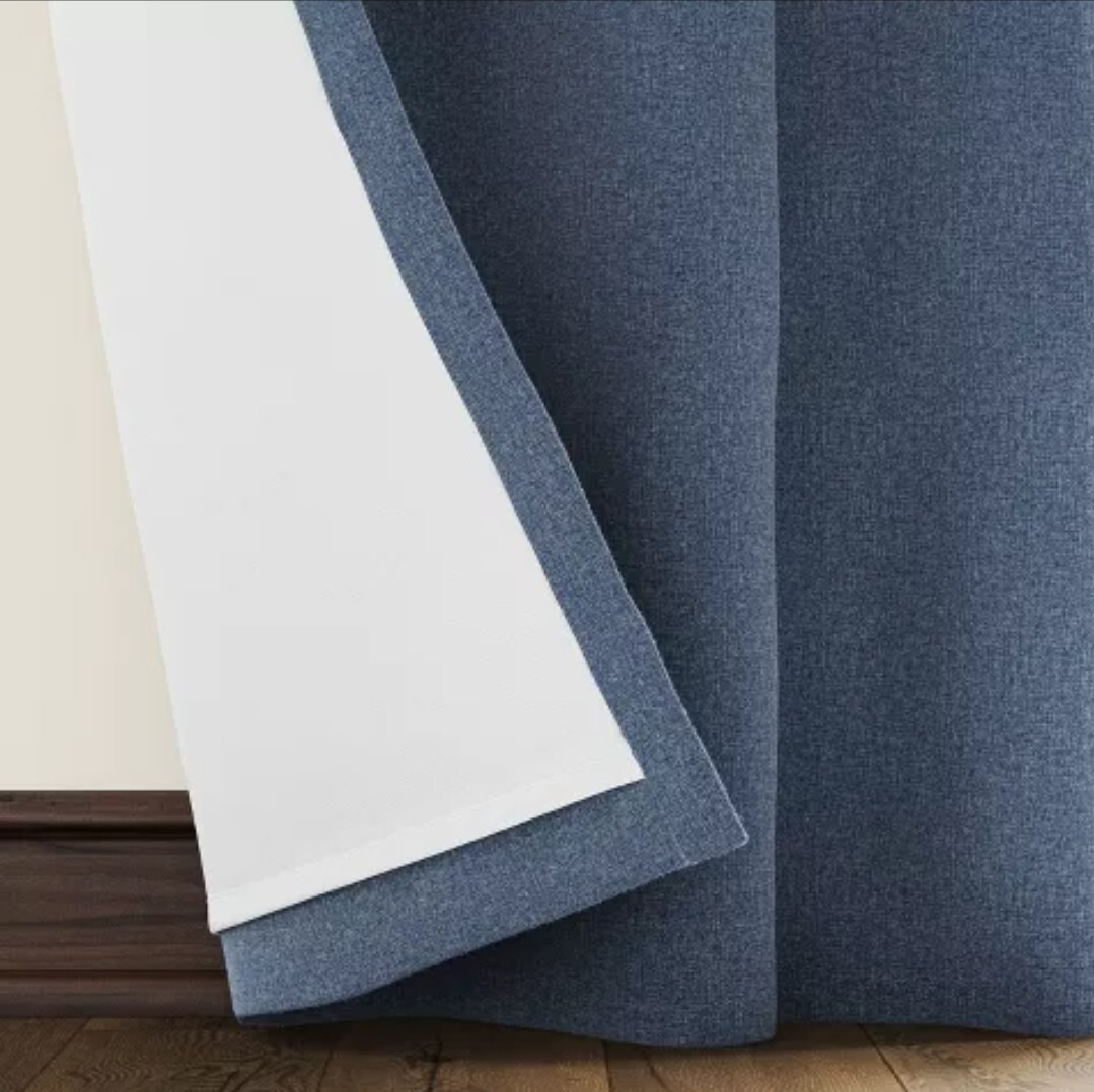 1 Aruba Window Curtain Panel Blue Denim Blackout – 50″x84″ – Threshold