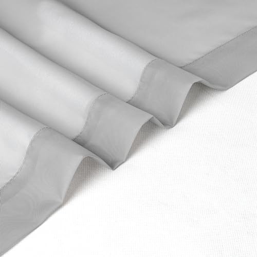 Sheer Valances for Windows 2 Pack, Small 42″W x 14″L (Pack of 2) Light Grey