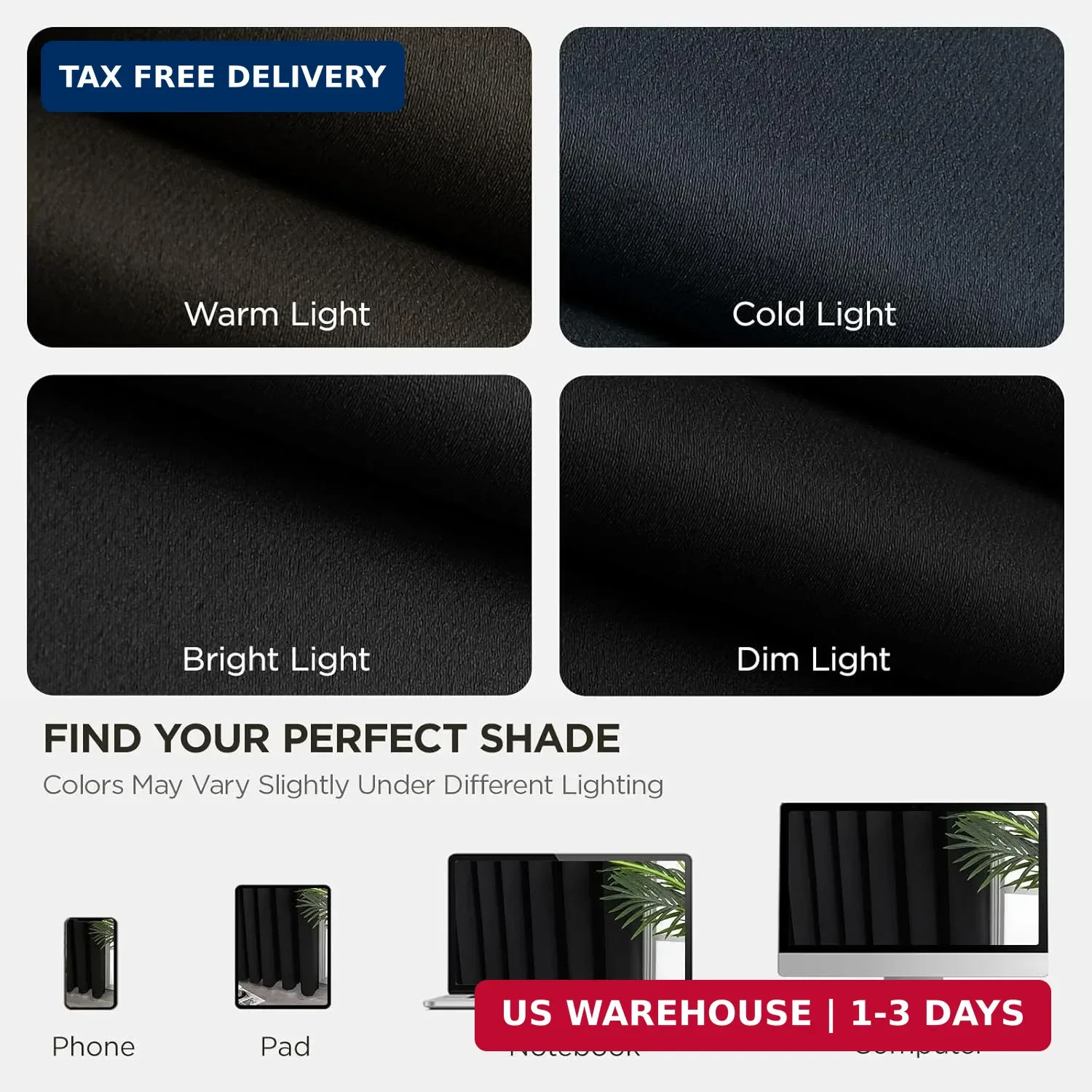 Joydeco Blackout Curtains for Bedroom 95 Inch, Black Curtains with Grommets, Noi