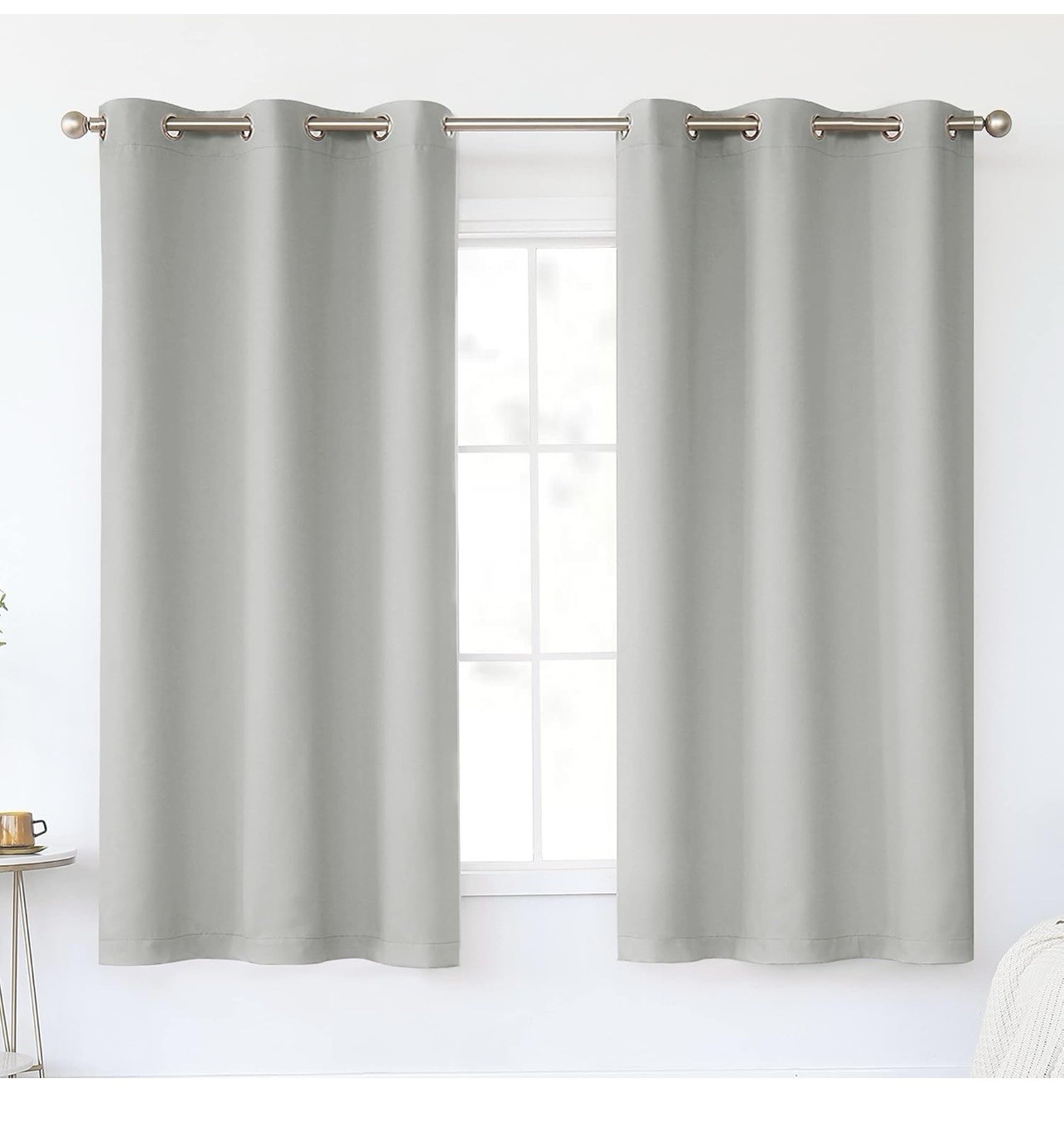 KEQIAOSUOCAI Blackout Curtains Linen Texture 100% 2 Pcs, 52×54 Inch, Beige