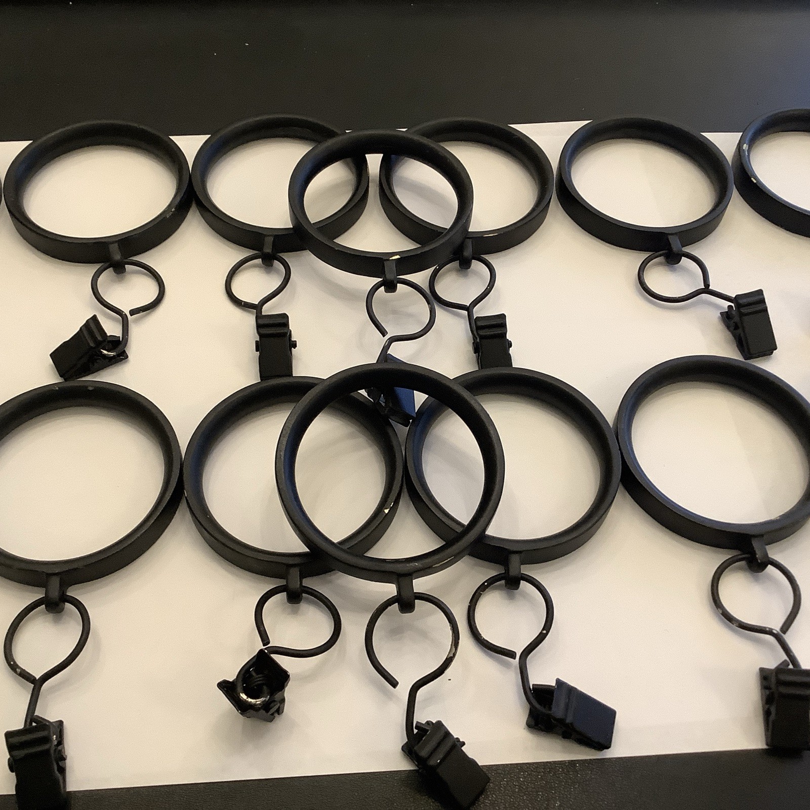 Restoration Hardware Easton Solid Brass Clip Drapery Rings (Set of 14) Large