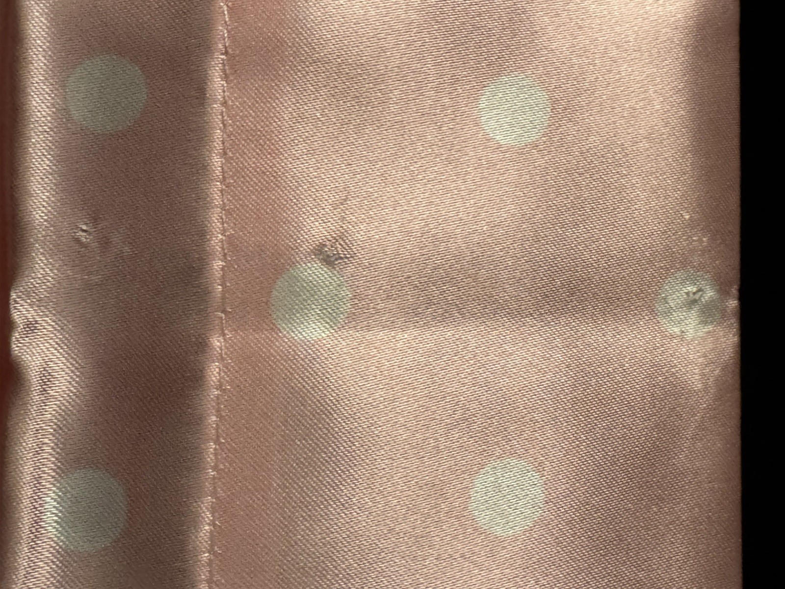 Hello Kitty Curtain Valence Pink Polka Dot Flower Satin 50 in x 17 in