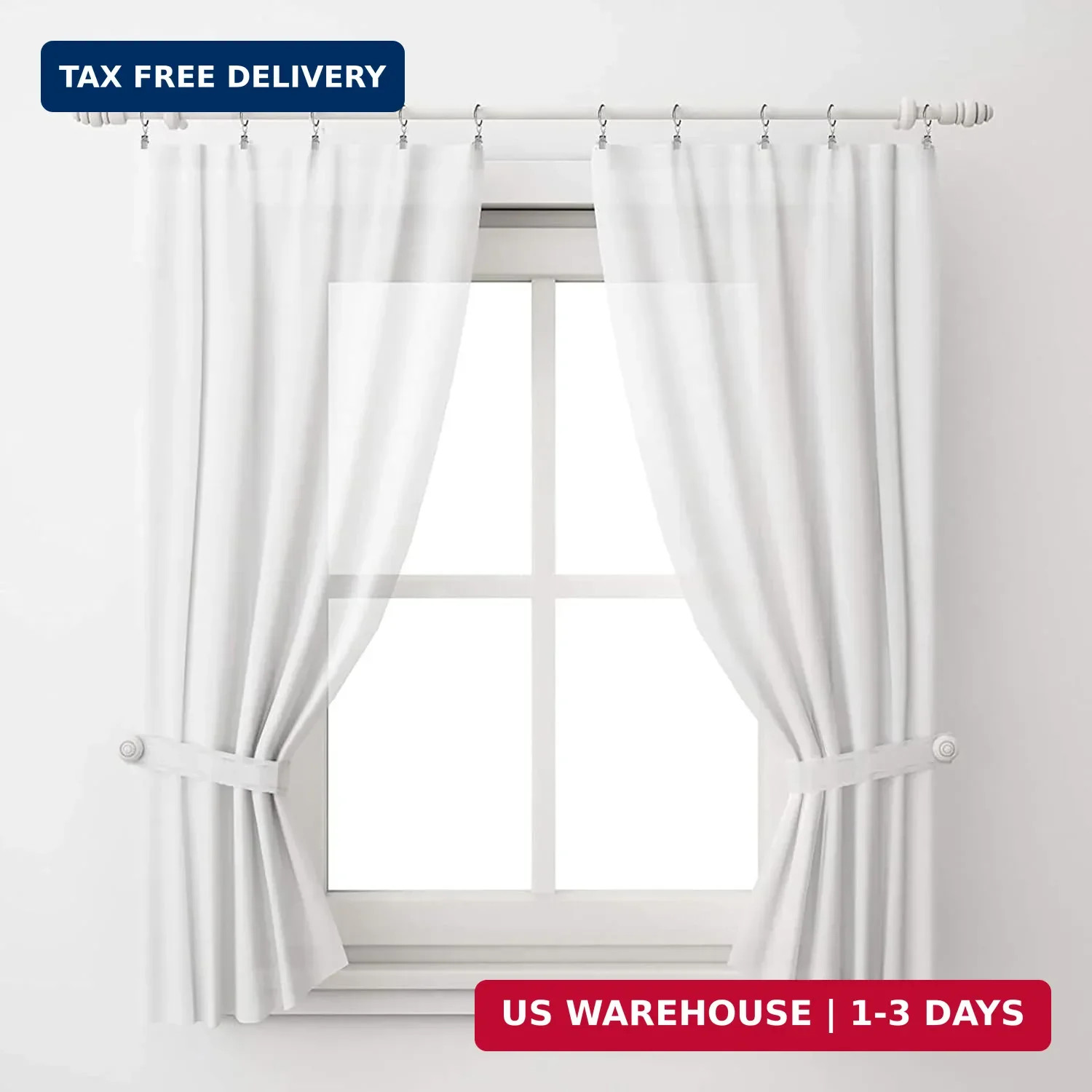 44 Pack Curtain Rings with Clips Hooks, Silver Drapery Clips with Rings Stainles