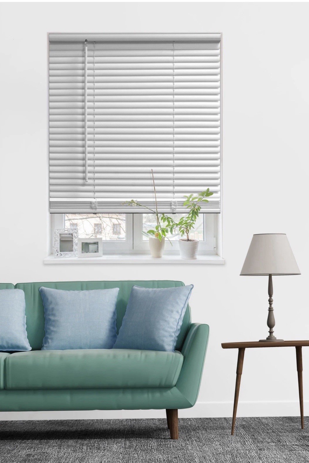 White 1″ Cordless Room Darkening Vinyl Horizontal Mini Blinds Decor 34″ X 48″