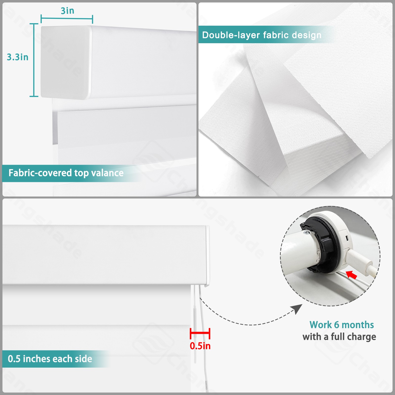 Changshade Motorized Zebra Roller Shades Smart Roller Blinds Remote Control