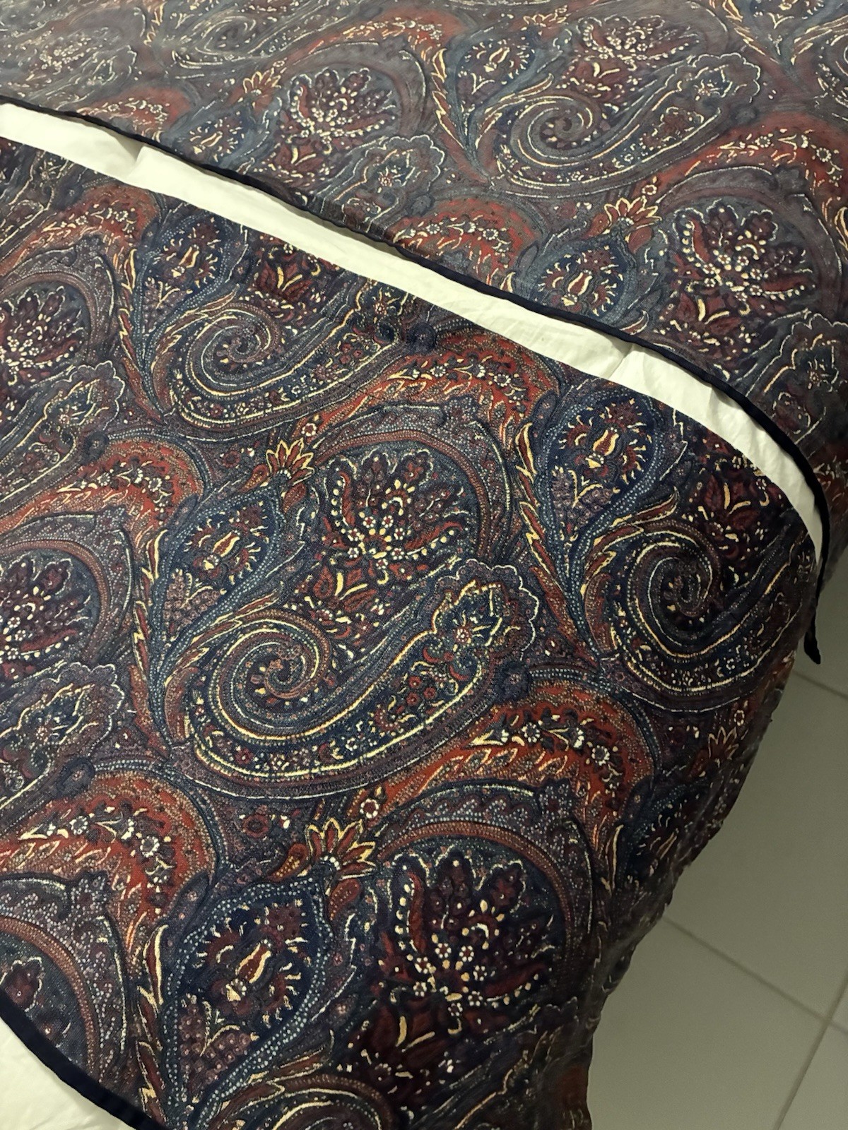 Chaps Ralph Lauren Valances SET/2 Paisley Indigo Isle Cotton Blue Red 80×18