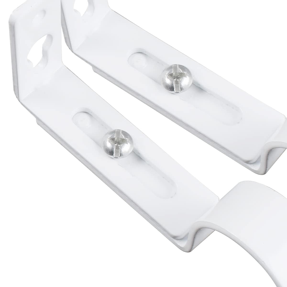 White Adjustable Curtain Rod Brackets 10 Pack Drapery Rod Bracket for Maximum…