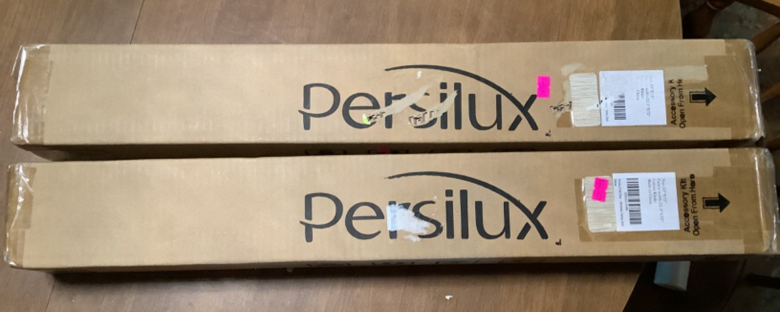 Lot of 2 Persilux Cordless Free Stop Window Roller Shade Khaki 23” W x 72″ H New