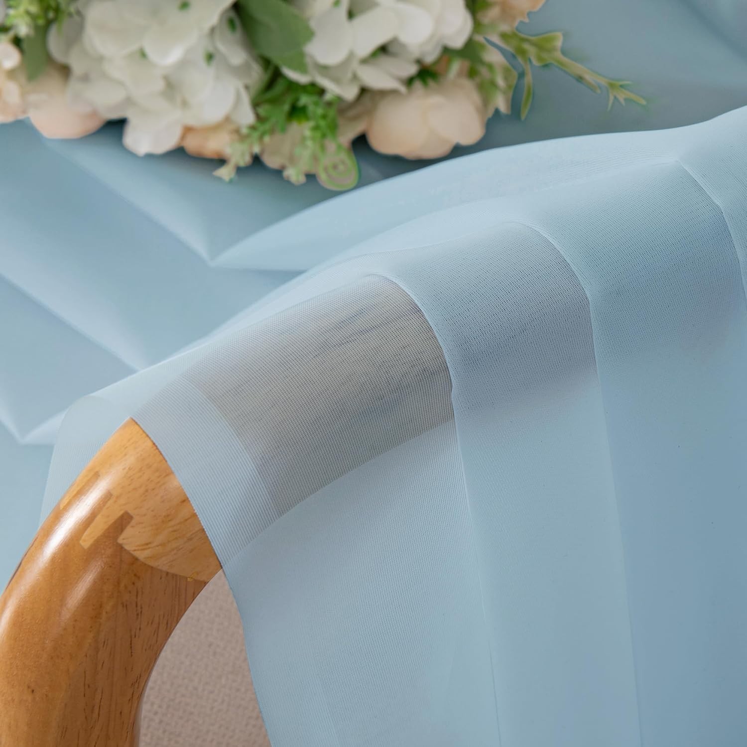 Sheer Curtains 72 Inch Length 2 Panels, Light 42″W x 72″L (Pack of 2) Sky Blue