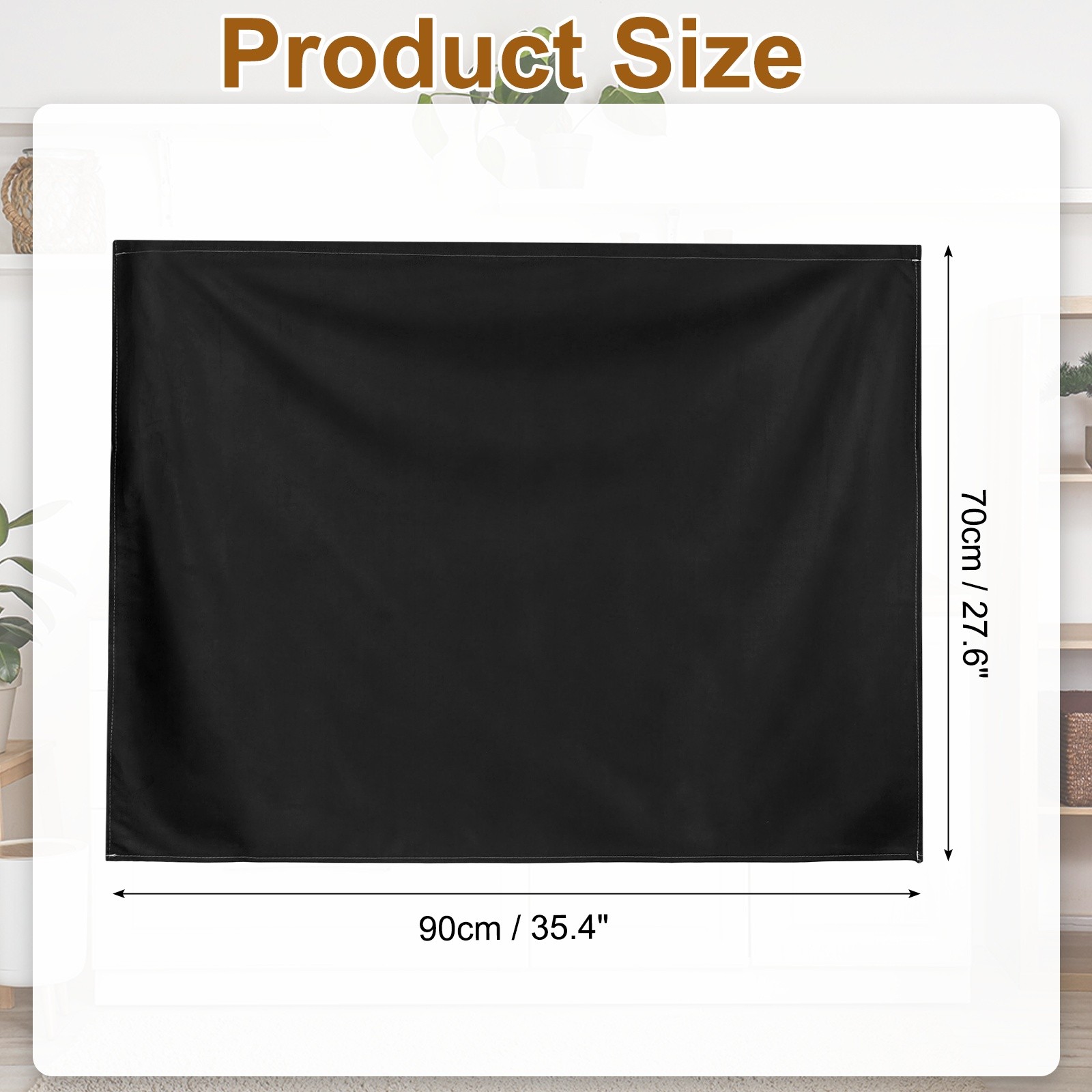 Cabinet Curtains Dust Proof Kitchen Privacy Curtain 35.4″x27.6″ Black