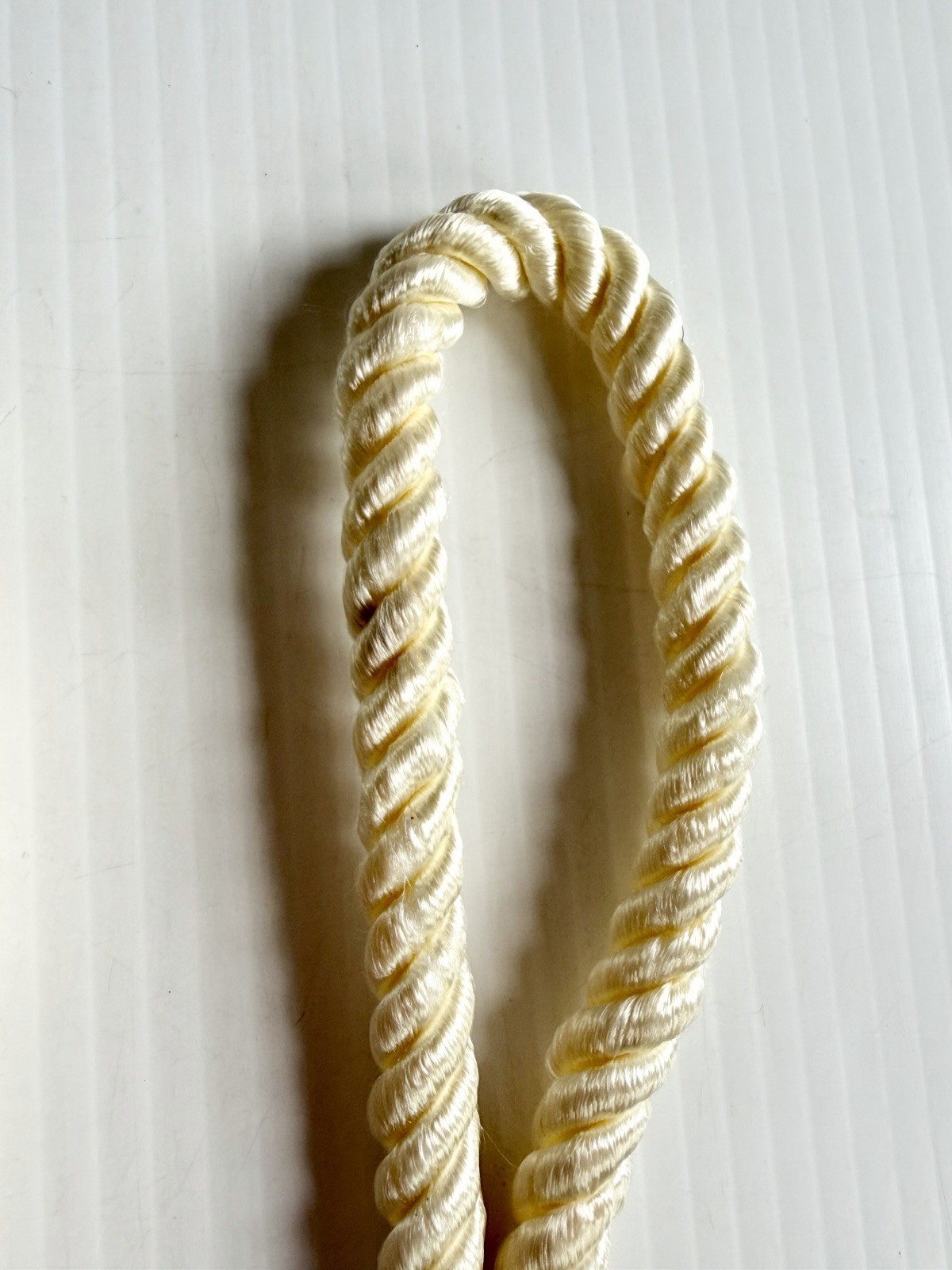 Set Of 2 Ivory Curtain Tie Backs Braided Rope w/ Tassels