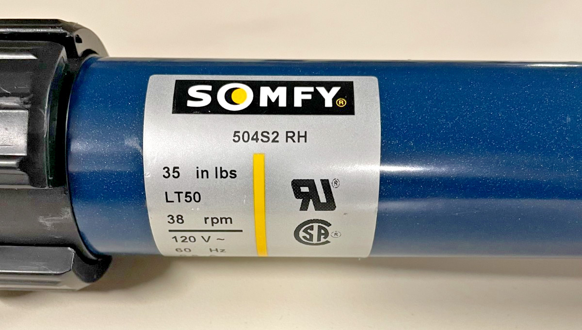 Somfy 504S2 RH 120v AC Roller Shade Motor