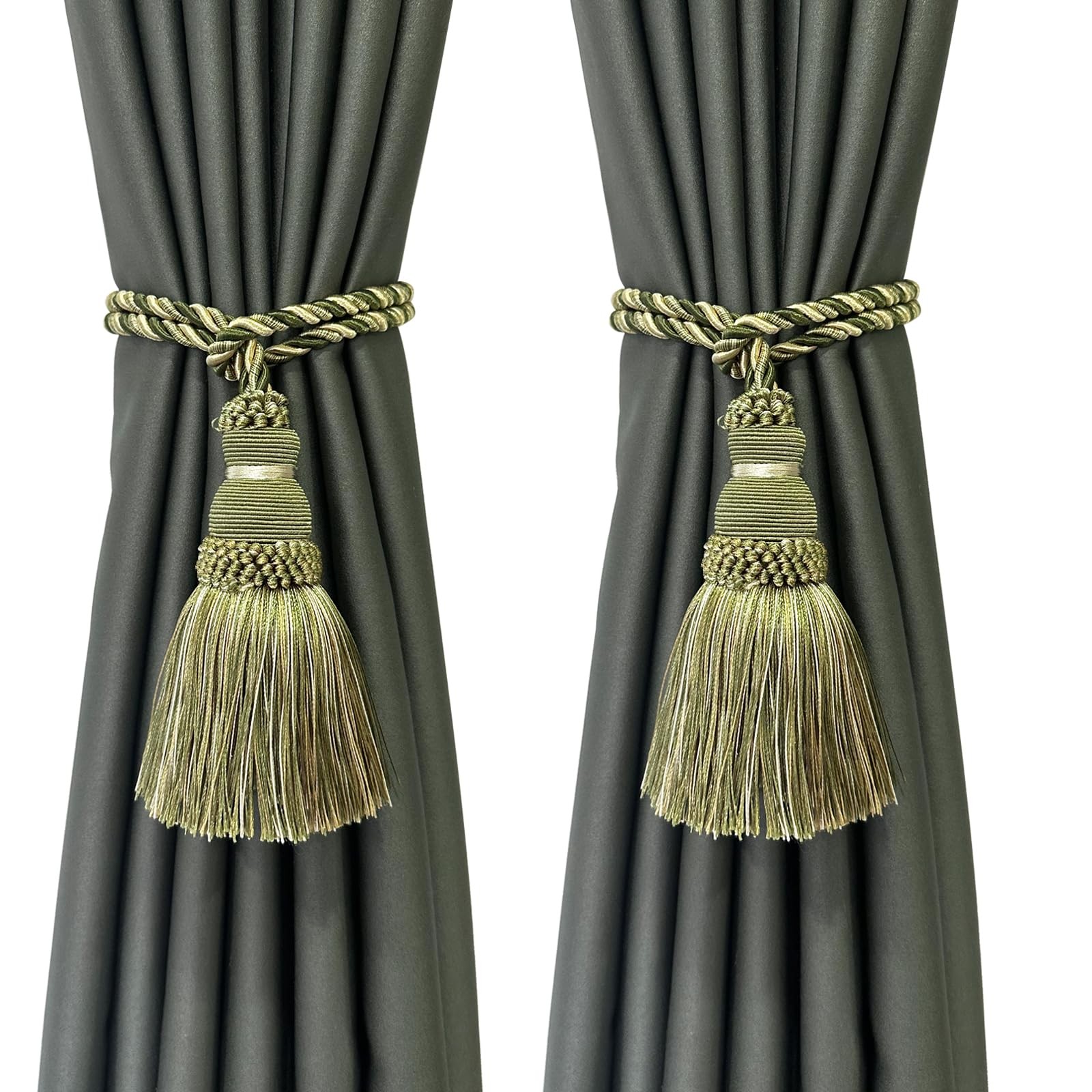 2 Pack Curtain Tie Backs Rope Tassels for Curtains Drape tiebacks Handmade Ou…
