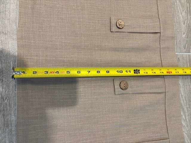 Custom Tab Top Lined Tan Valance with Buttons 108.75 in x 17 in