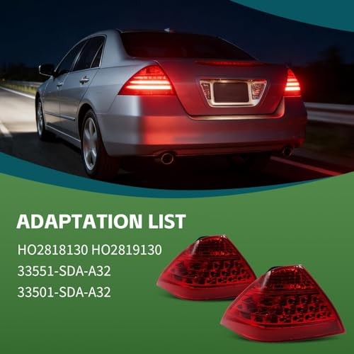 Tail Lights Assembly Driver & Passenger Side Compatible with Accord 2006-2007