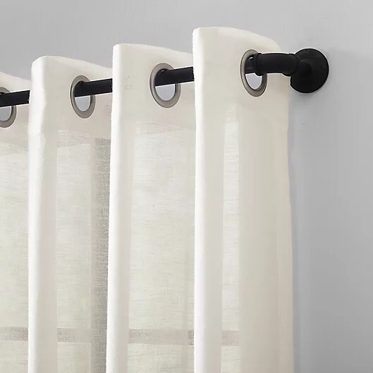 52×63” Archaeo Akari Textured Linen Blend Grommet Curtain Panel In Ivory