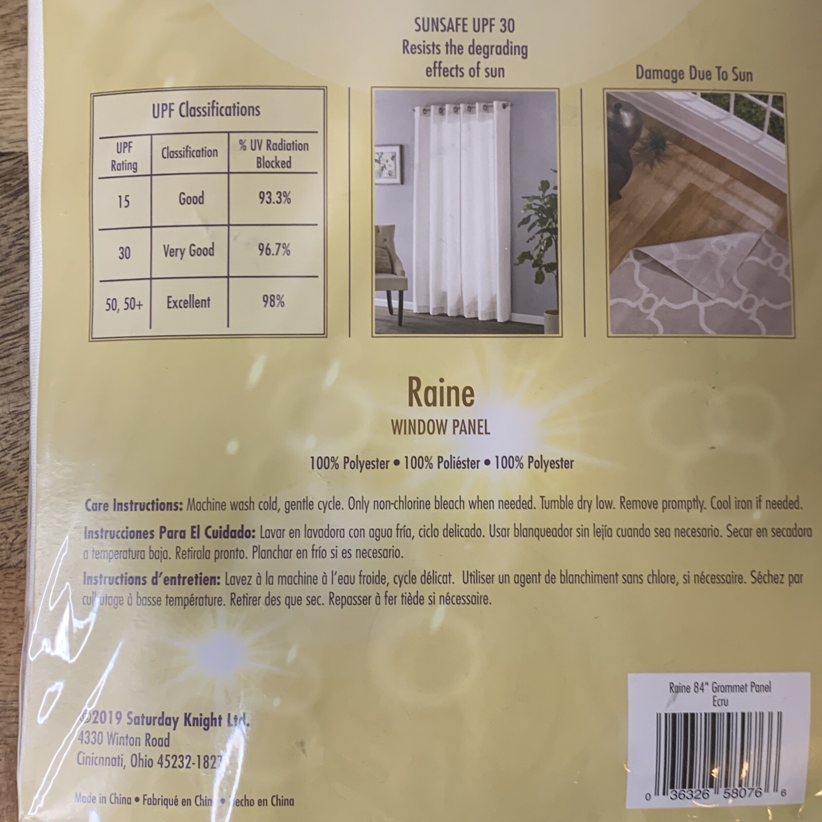 Grommet Panel Set Fade-Resistant Sunsafe 84” Length Off White Set Of 2 Panels