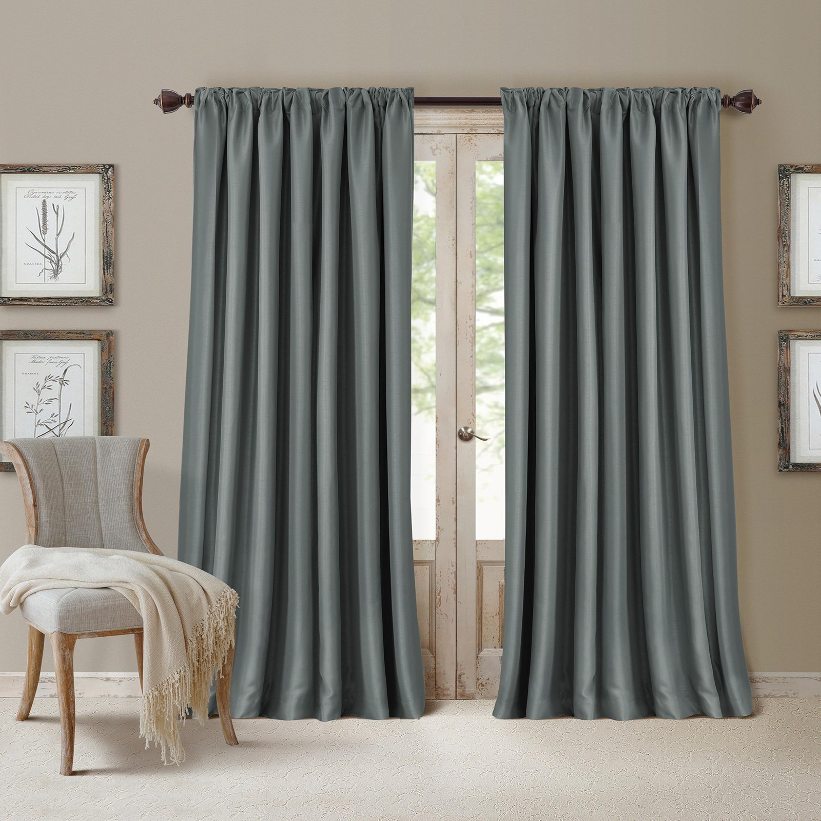 Home Fashions All Seasons Energy Efficient Room Darkening-Rod Pocket Window Pane