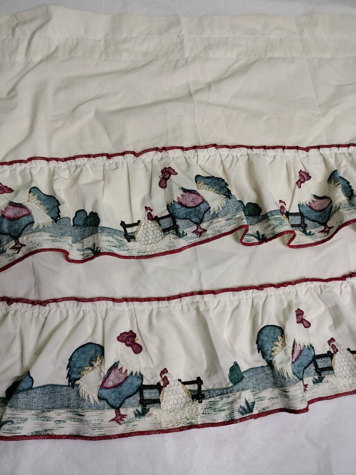 Vintage Country Farmhouse Chicken Rooster Kitchen Valence Set Of 2 Cottagecore