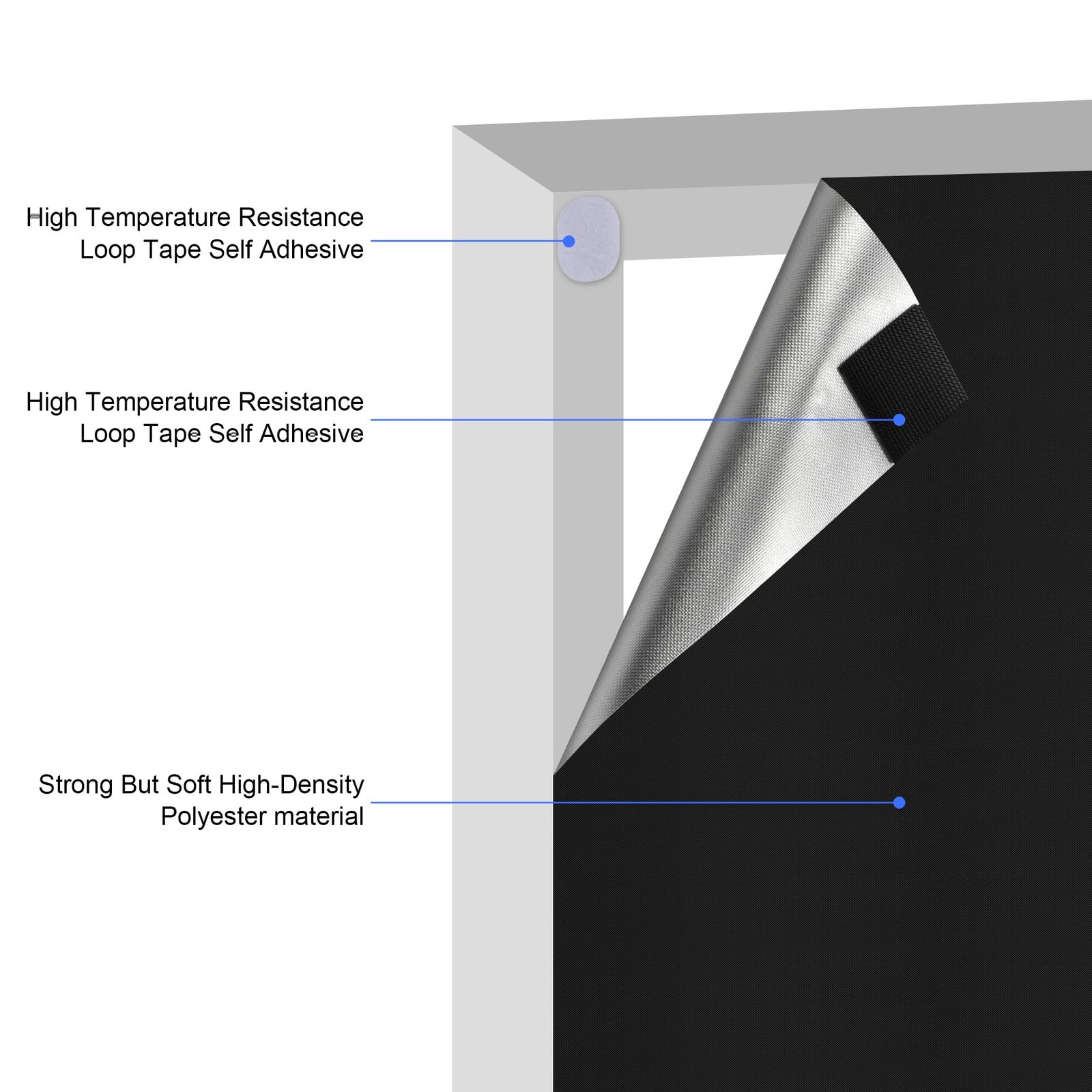 Blackout Window Cover Upgraded Hook And Loop Portable Shades No Residue And Long