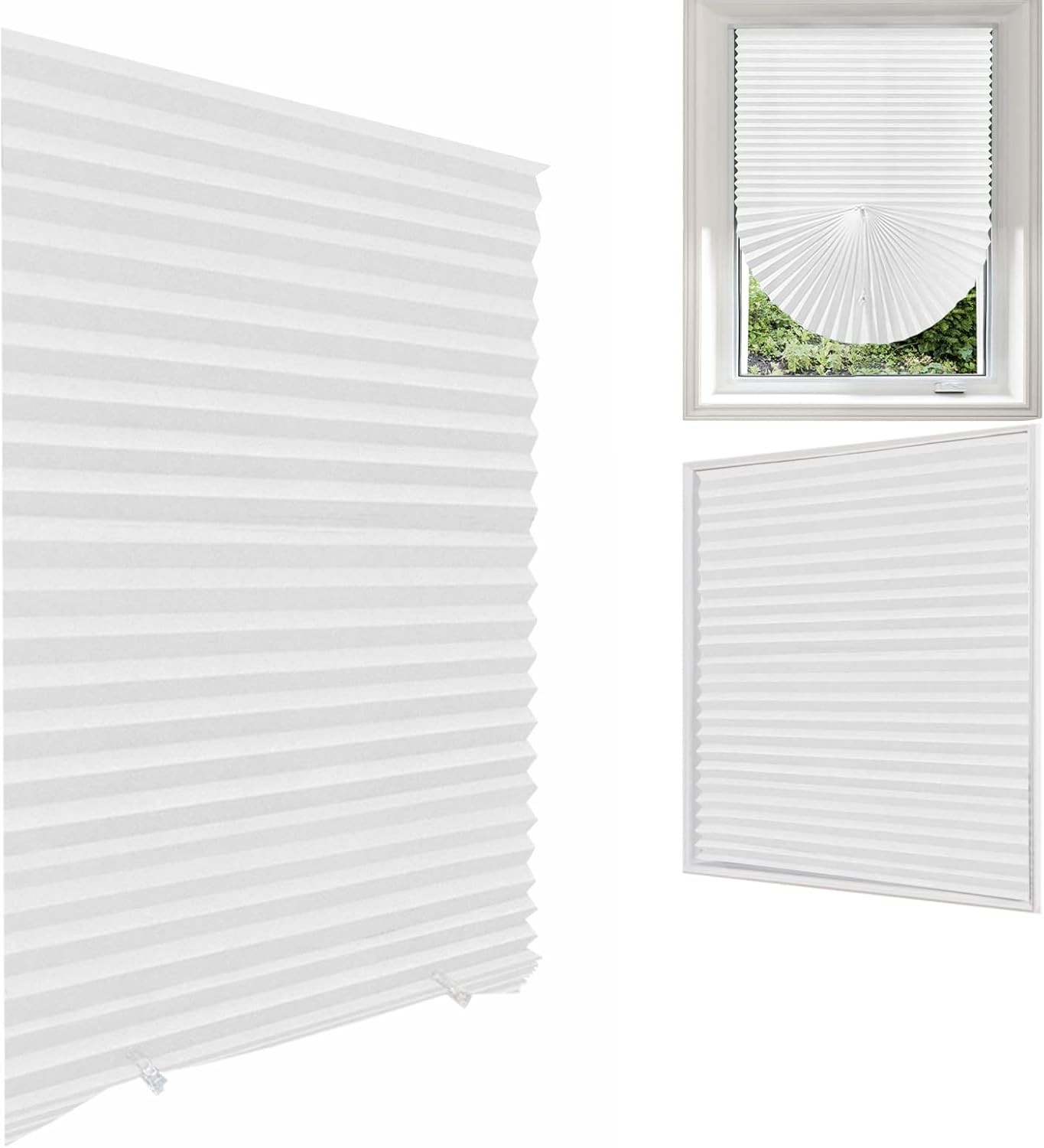 White Blinds for Windows, Temporary 24"W x 59"H, – 1 Pack