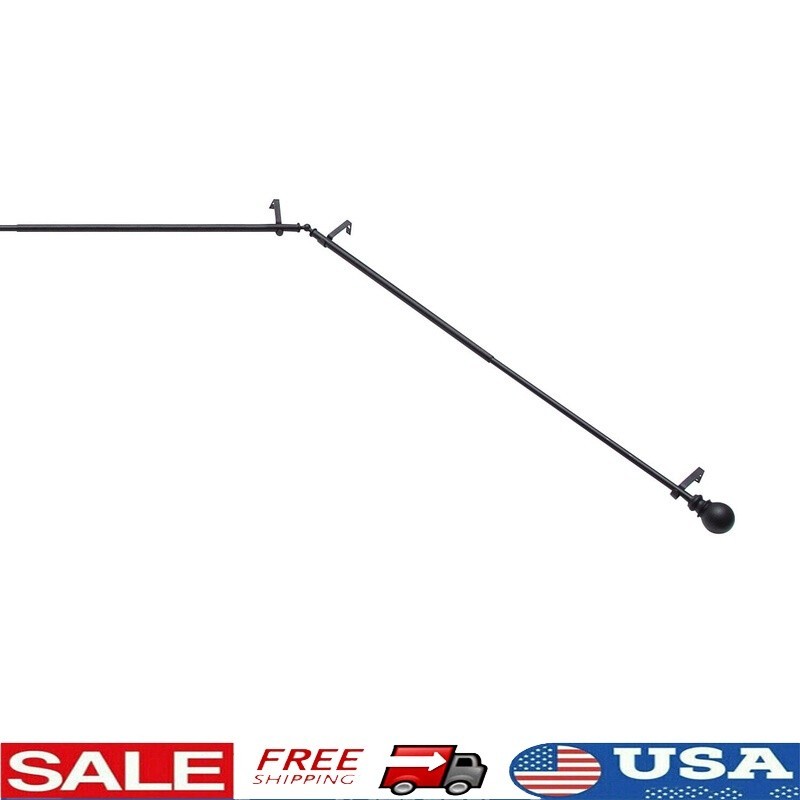 Bryce Adjustable Bay Window Curtain Rod Steel Telescoping Hardware Set New