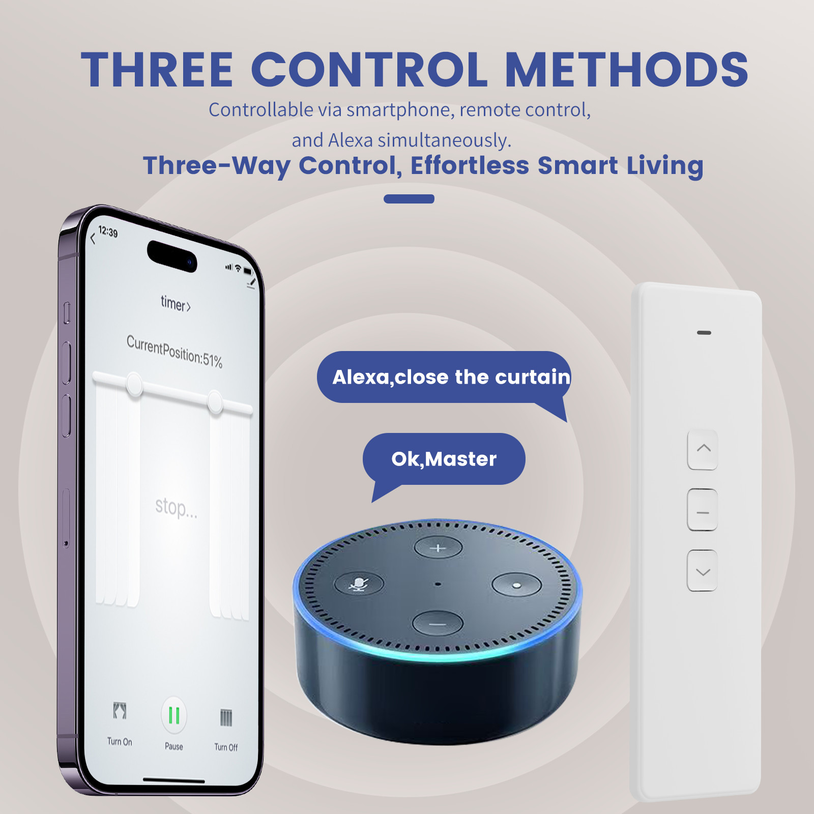 MINICURTAIN Mini30 Smart Curtain Motor (Mini Motor) – App/Voice/Remote Control