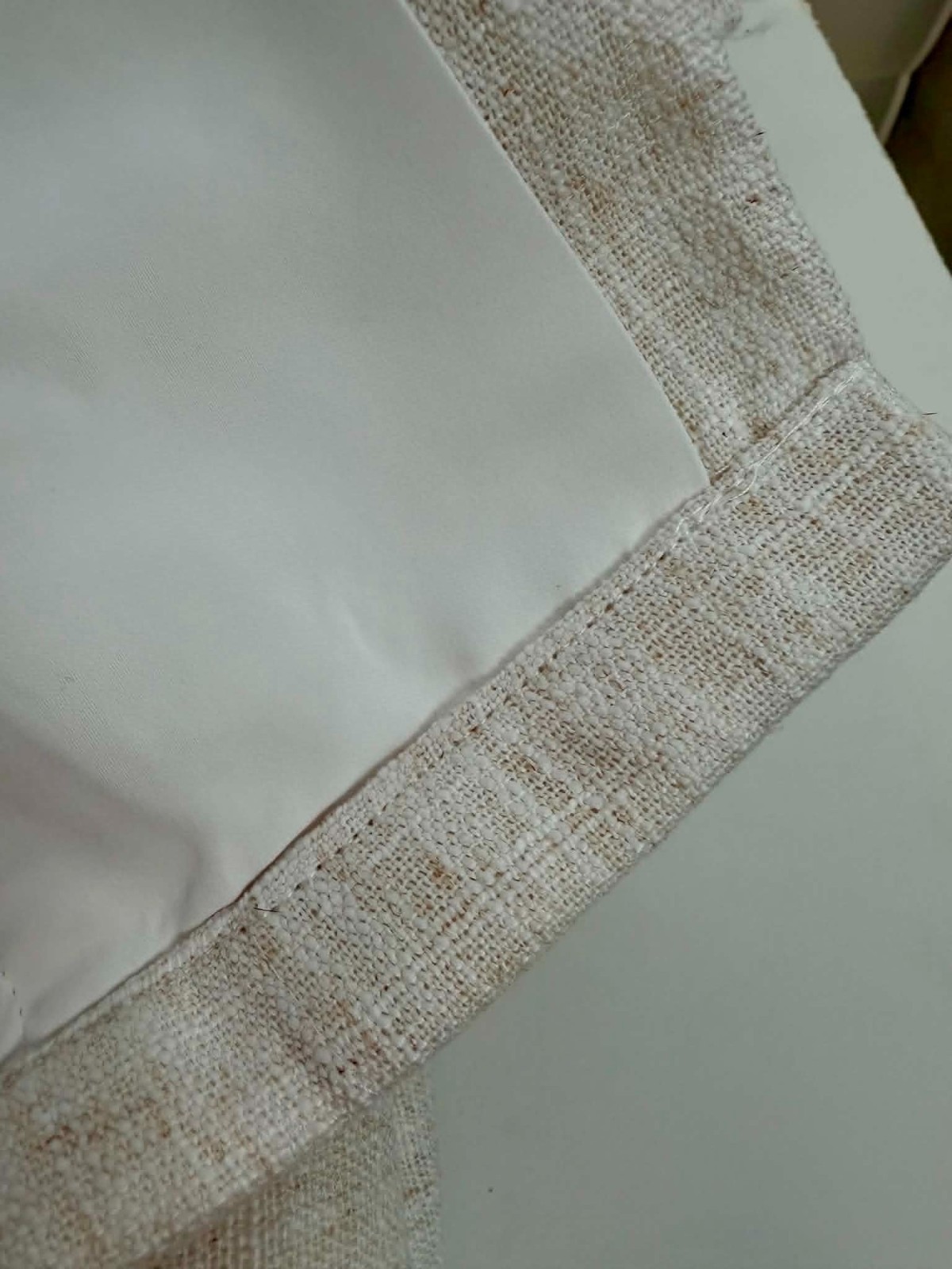 1 Pinch Pleat Panel Liz Linen Curtains Two Pages 52 X 96 BEIGE WHITE with Hooks