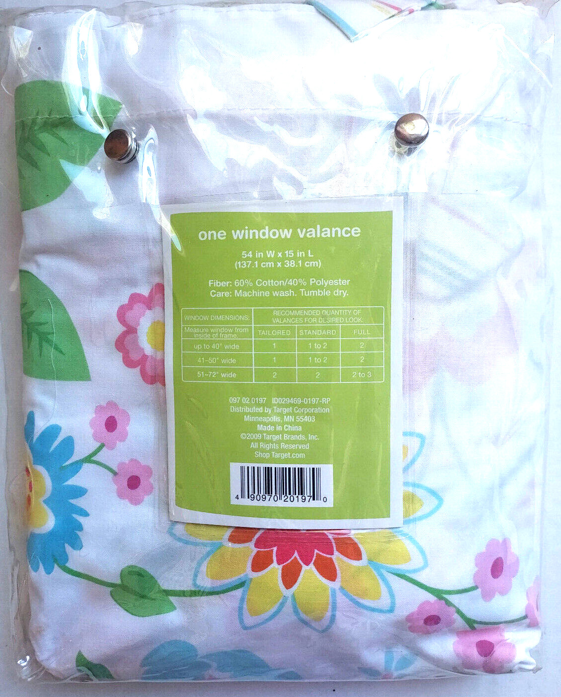 Circo Window Valance White Floral & Stripe 54 in W x 15 in L – Target Exclusive